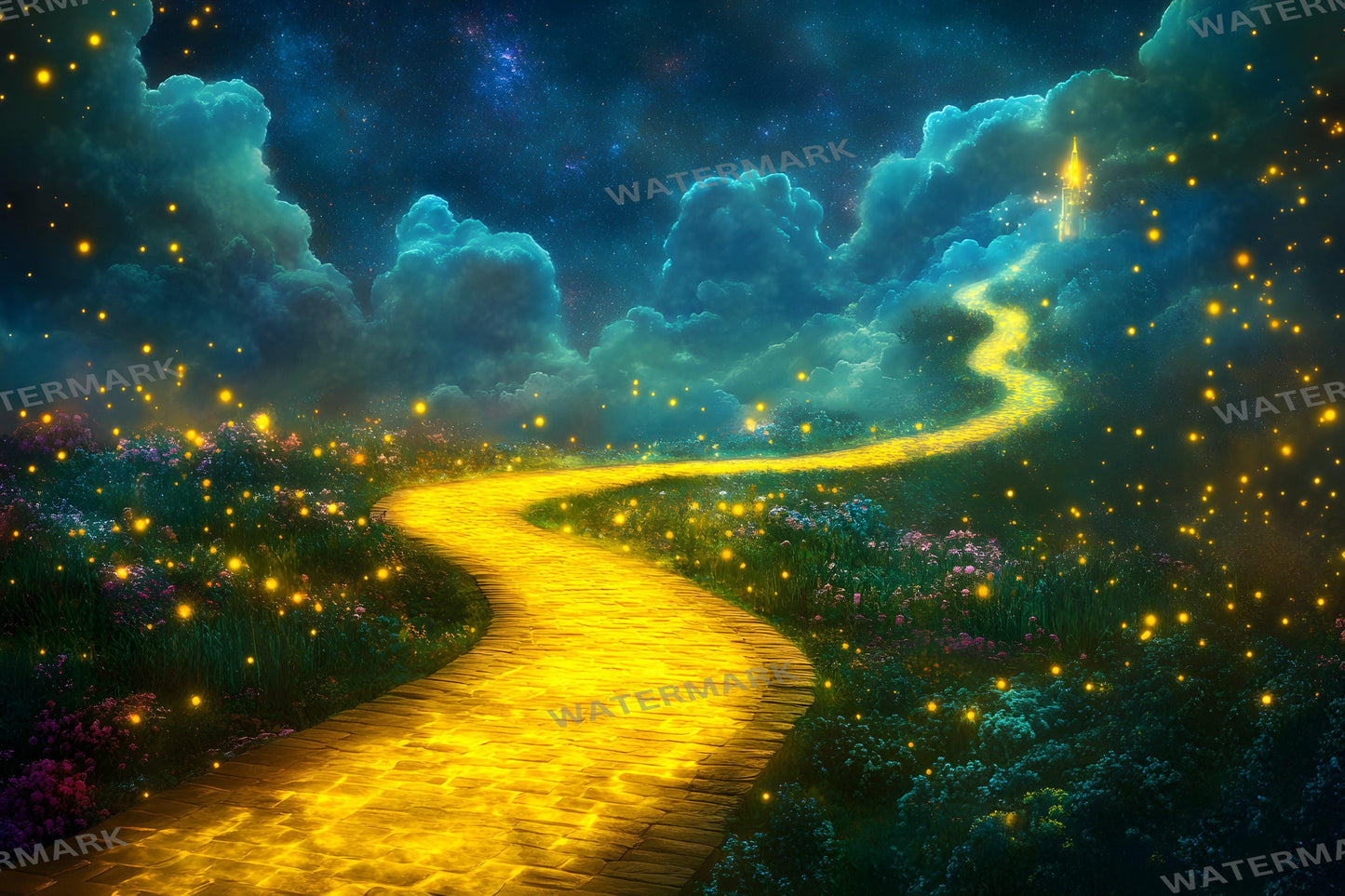 Floating Yellow Brick Road Digital Photography Backdrops - Wizard of Oz Photoshop Overlays - Kids Backgrounds - Digital Master Composites