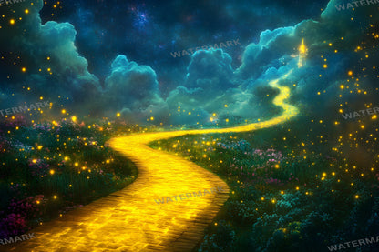 Floating Yellow Brick Road Digital Photography Backdrops - Wizard of Oz Photoshop Overlays - Kids Backgrounds - Digital Master Composites