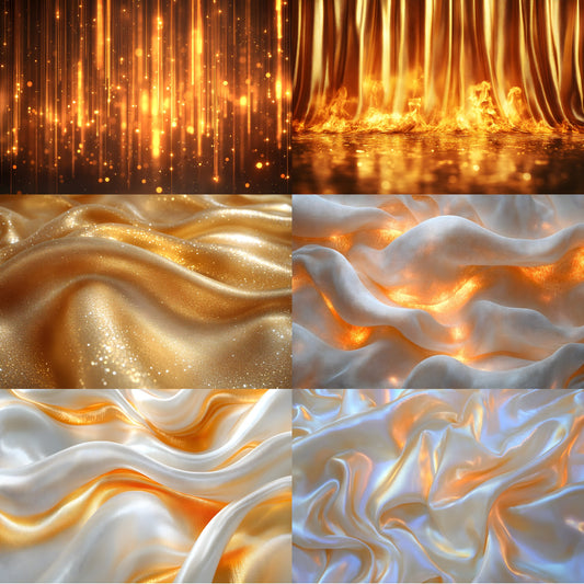 Golden Silk Curtains Digital Backdrop, Luxurious Photo Background, Portrait Photography, Wedding, Elegant Fabric Drapes, Images