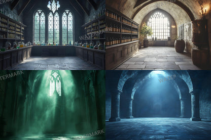 Wizarding School Backdrops - High-Resolution PNGs 00x00px for Magical Commercial Use - Enchanting Fantasy Designs