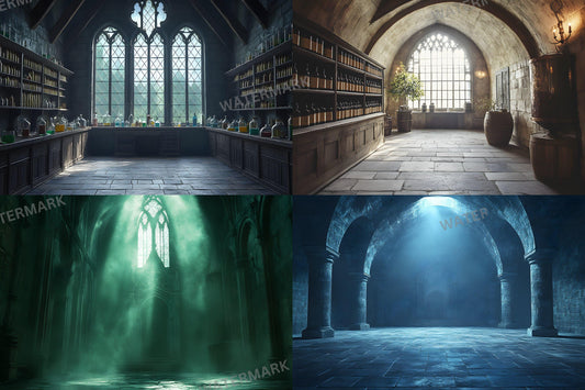 Wizarding School Backdrops - High-Resolution PNGs 00x00px for Magical Commercial Use - Enchanting Fantasy Designs