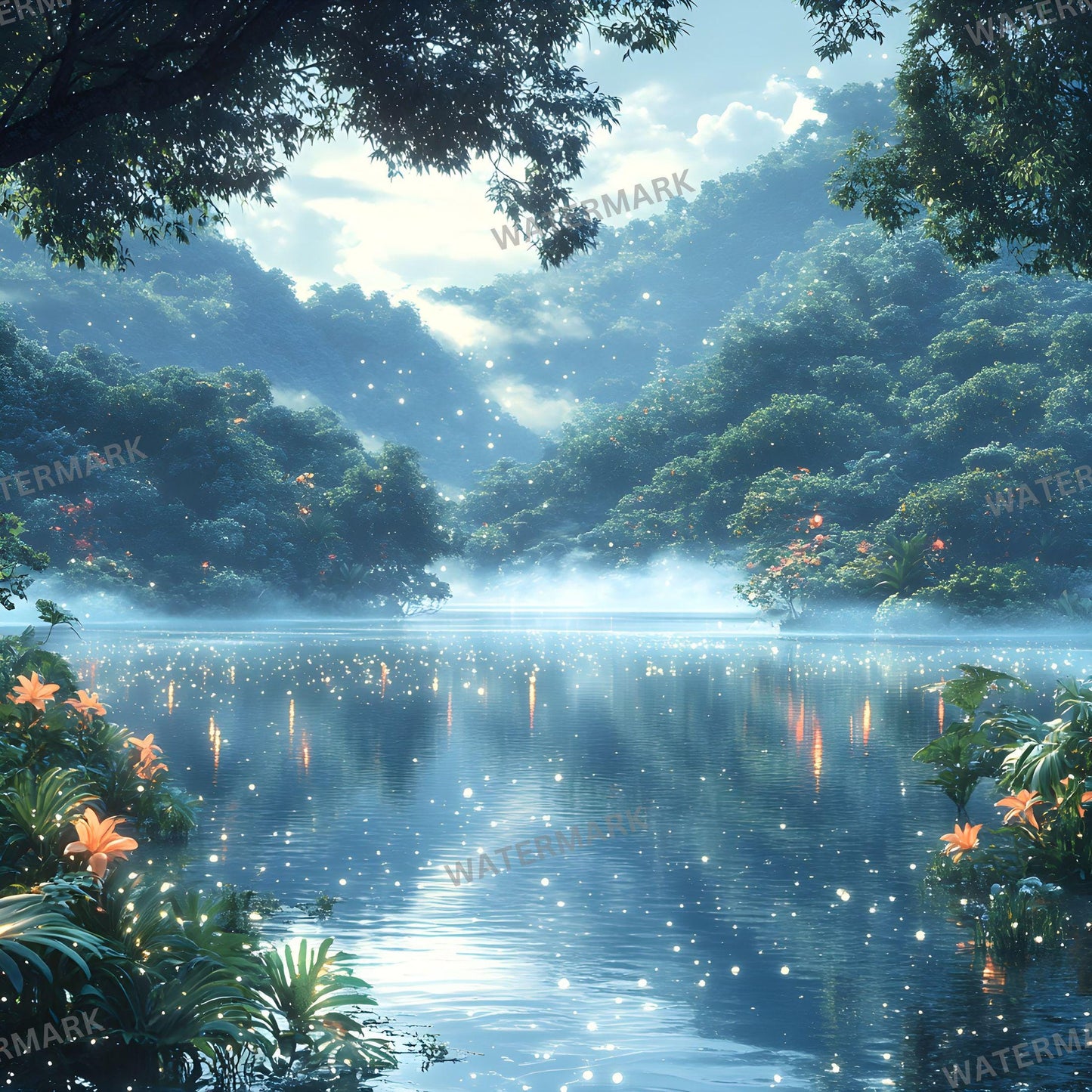 Fairy Lagoon Digital Photography Backdrops - 12 High-Resolution 96x96px Composites for Portraits Studio Use  Photoshop Overlays