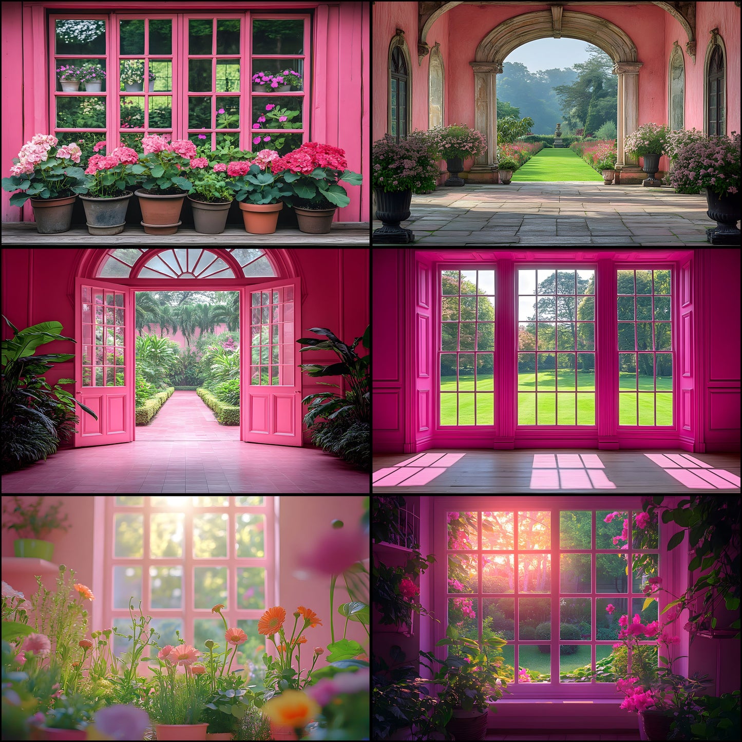 Royal Pink Garden Digital Backdrop, Fairytale Floral Background for Photography, Enchanted Princess Portrait, Photo Booth Prop, Dreamy Scene