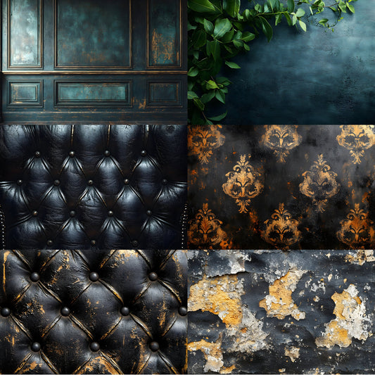 Vintage Black Textured Wall Digital Backdrop, Dark Photography Background for Portrait, Moody Fine Art Texture