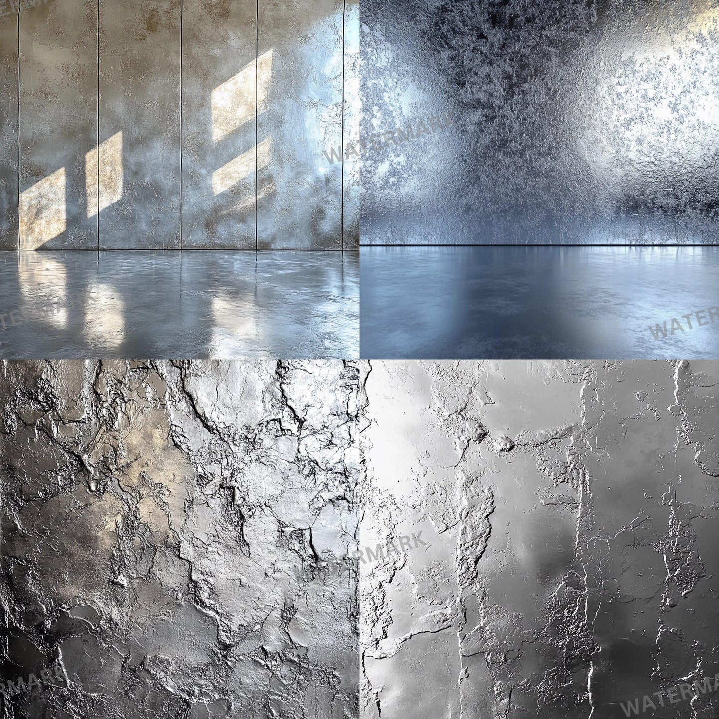 Silver Texture Backdrops - Perfect for Product & Portrait Photography, Photoshop Composites, Master Overlays, Elegant Silver Backgrounds