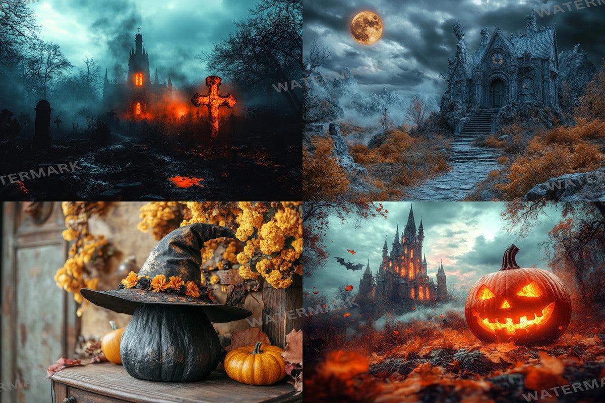 Halloween Monster View Backdrops for Photography  00x00px PNGs for Digital Art  Photo Editing  Commercial Use Allowed