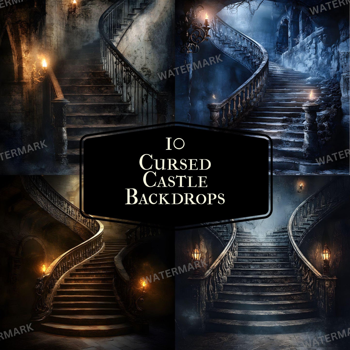 Cursed Castle Gothic Photography Backdrop - Photoshop Master Overlay - Gothic Portraits and Composites - Gothic Background - Gothic Mansion