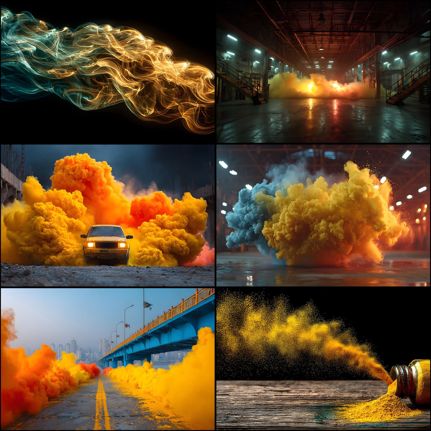 Yellow Smoke Photography Backdrop, Abstract Texture Background for Portraits, Dramatic Fine Art Digital Download, Photo Overlays