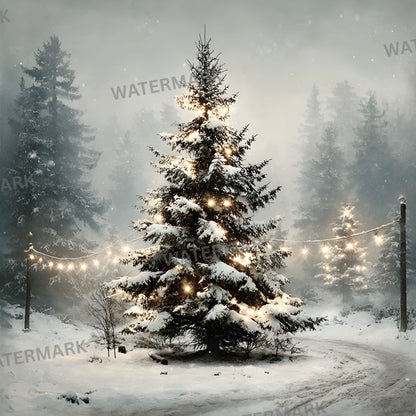 White Gold Christmas Backdrop, Snowy Outdoor Scene, Holiday Photography Background, Winter Wonderland Digital Photo Prop, Image