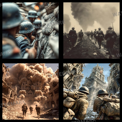 World War Battlefield Digital Backdrop, Grunge Photography Background, Military Photo Prop, for Social Media, Dramatic Scene Setter