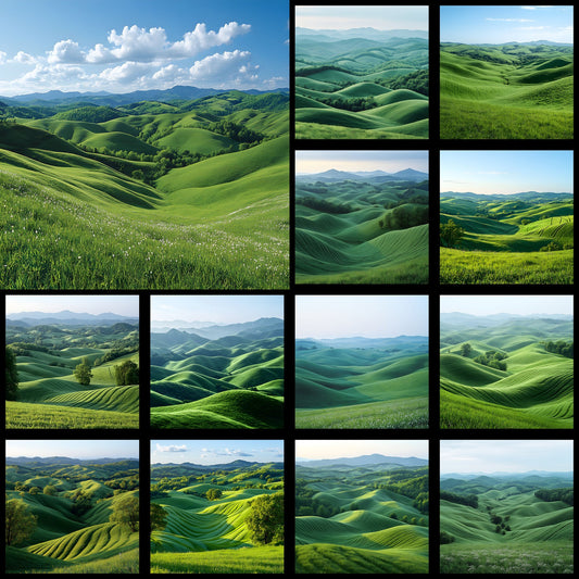 Rolling Hills Digital Backdrop, Square Photography Background, Scenic Photo Prop, Pastoral Scene for Portraits, Nature Inspired Digital Art
