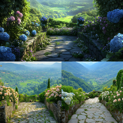 Secret Garden Digital Backdrop, Overlook Background, Fairytale Photography, Photo Booth, Fantasy Scenery, Enchanted Forest, Printable Images