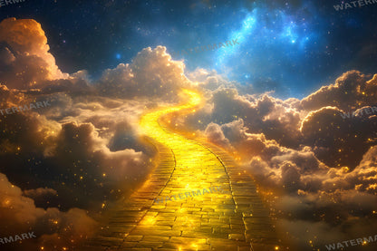 Floating Yellow Brick Road Digital Photography Backdrops - Wizard of Oz Photoshop Overlays - Kids Backgrounds - Digital Master Composites