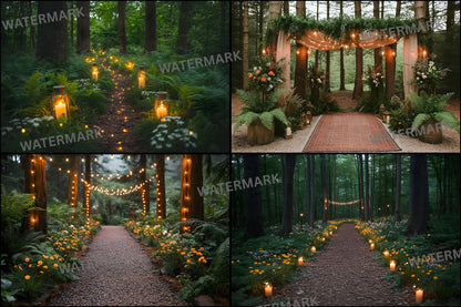 Whimsical Forest Wedding Backdrop Collection, Enchanted Woods Digital Backgrounds, Dreamy Photography, Fairytale Photo Overlays