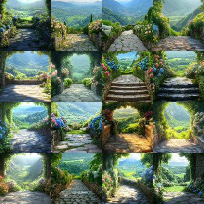 Secret Garden Digital Backdrop, Overlook Background, Fairytale Photography, Photo Booth, Fantasy Scenery, Enchanted Forest, Printable Images