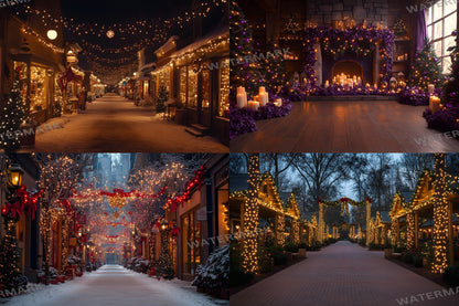 Purple Christmas Backdrops, Christmas Background, Digital Christmas Wallpapers, Photoshop, Photography Backdrops - 3:2 Ratio
