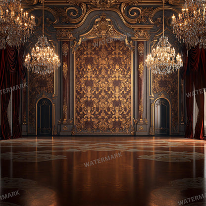 Baroque Stage Backdrops | Ornate Ballroom, Throne Room & Grand Fireplace Scenes | Theater, Musical and Concert Set Design