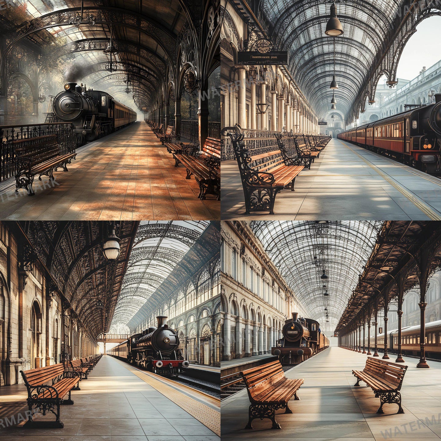 Wizarding School Train Station Backdrops | Magical Platform Backgrounds for Digital Art & Photo Editing