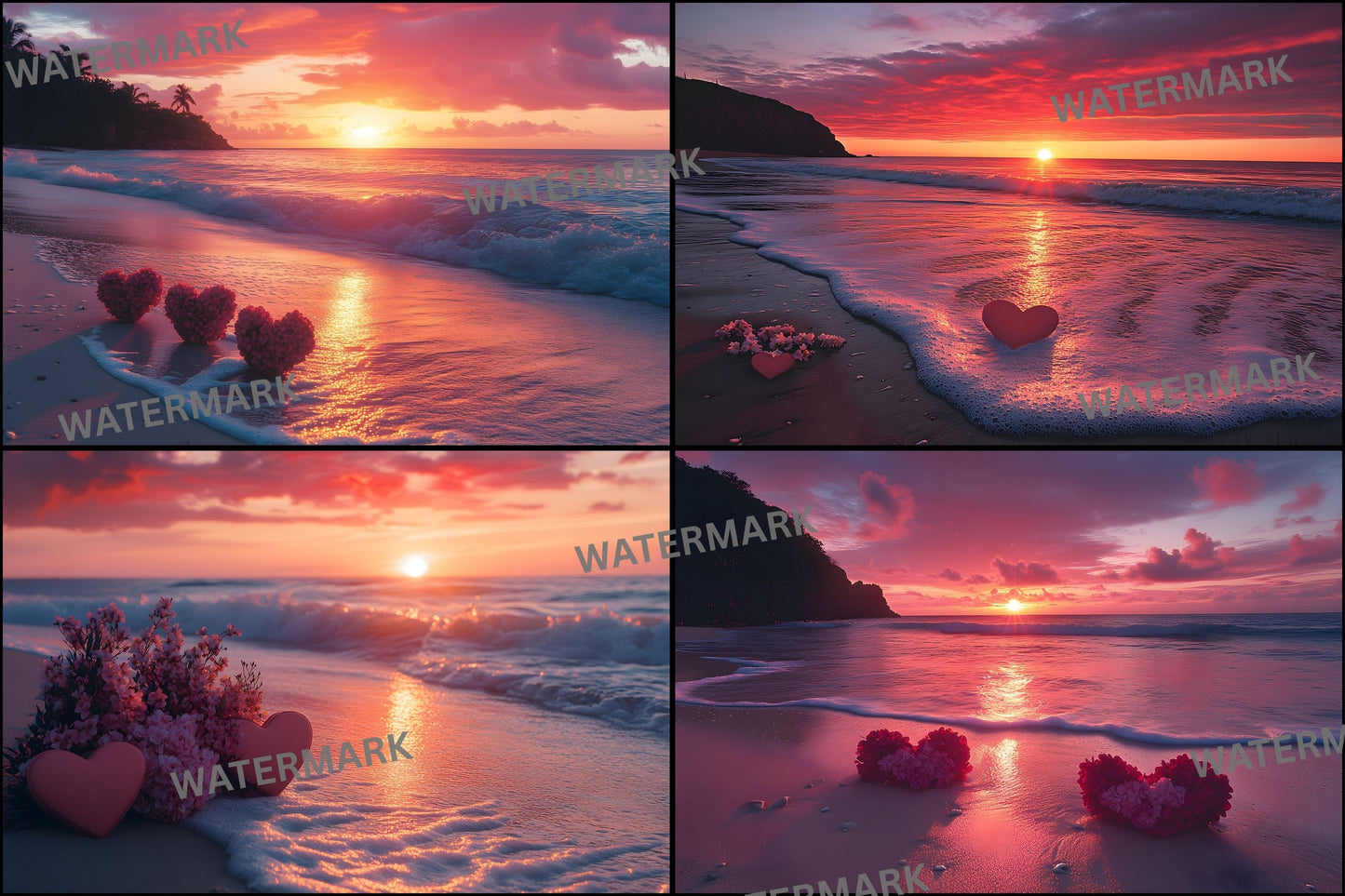 Sweethearts Sunset Golden Hour Photography Backdrop, Dreamy Digital Background for Romantic Portraits, Wedding & Newborn Photo Editing