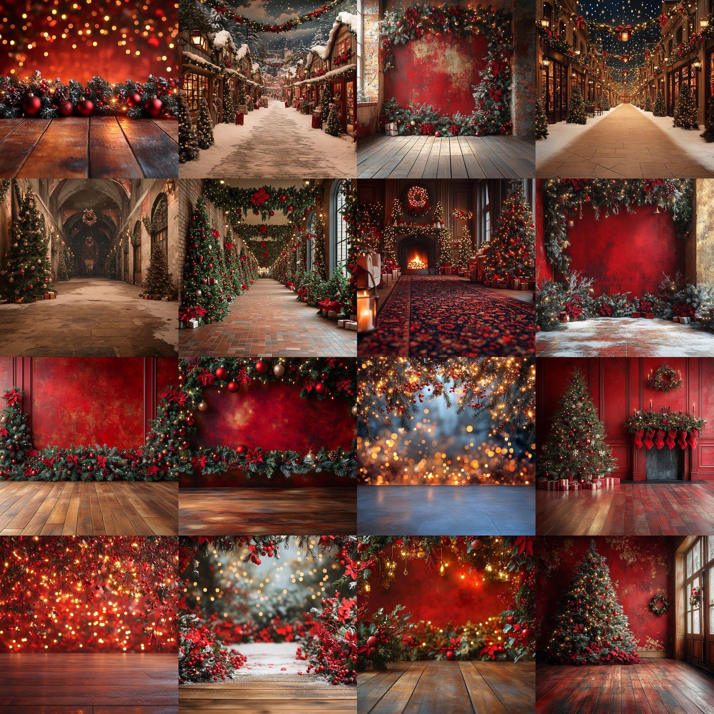 Christmas Backdrop, Digital Backdrop, Santa Christmas Backdrop For Kids Family, Festive Digital Download Christmas Background