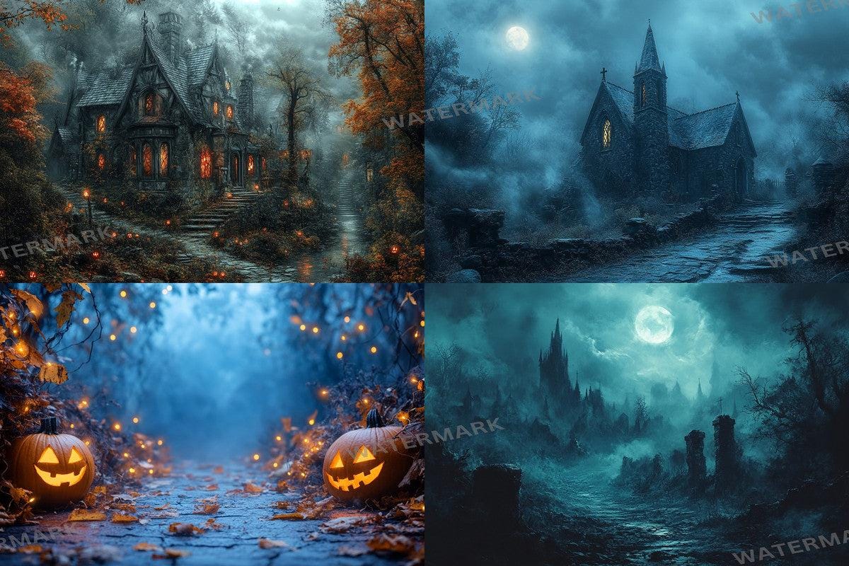 Halloween Monster View Backdrops for Photography  00x00px PNGs for Digital Art  Photo Editing  Commercial Use Allowed