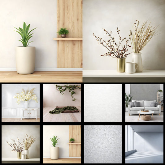 White Textured Wall Photography Backdrop, Vignette Digital Background for Square Product Images, Online Store Photo Prop, Clean Modern Look