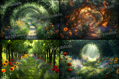 Wild Vine Garden Digital Backdrop, Enchanted Forest Background, Photography Landscape, Fantasy Photo Overlay,Composite, Printable Art