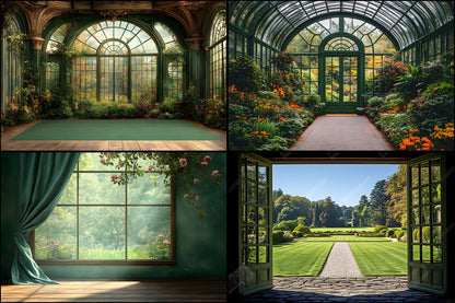 Royal Green Garden Digital Backdrop, Photography Background, Studio Portrait Fairytale Photo, Wedding Photo Booth, Fantasy Images