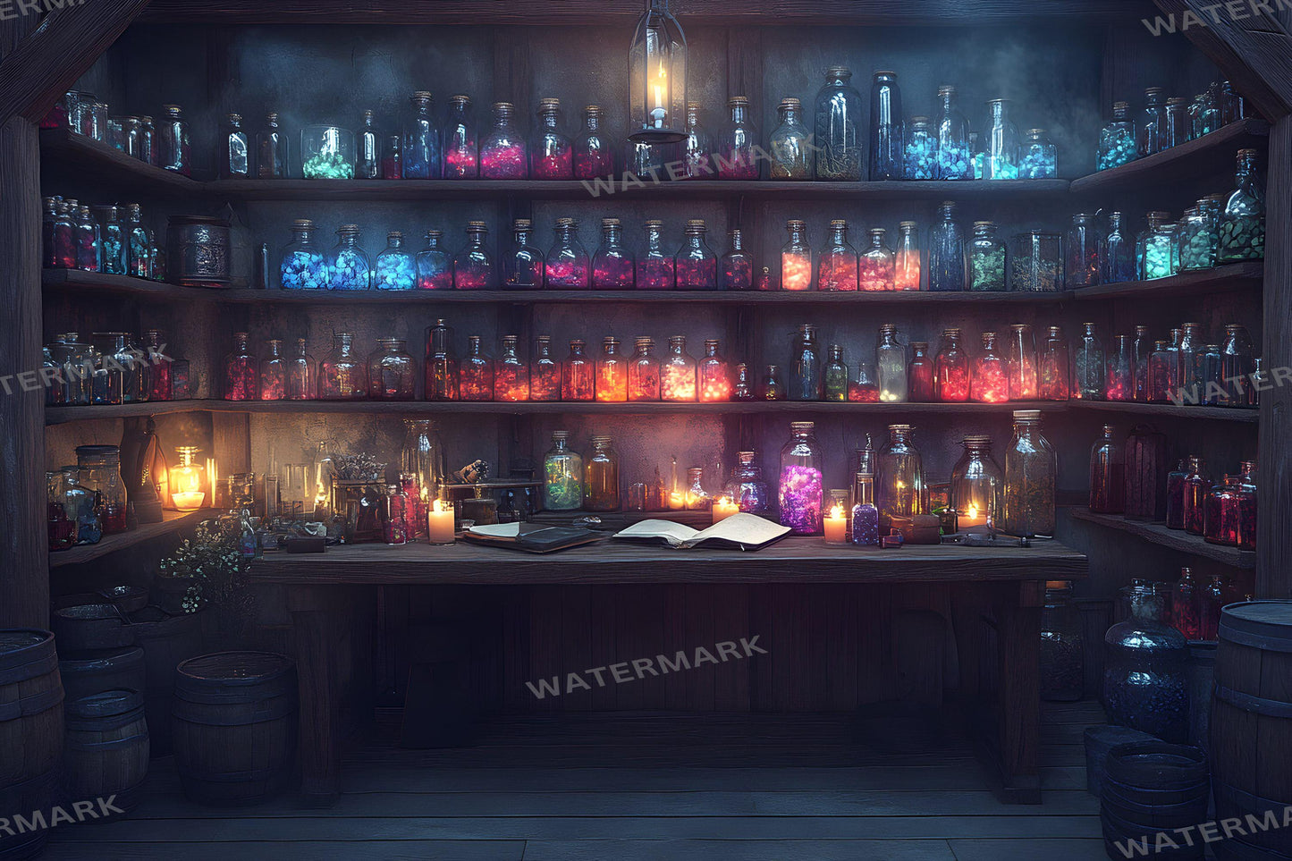 Potion Sanctuary Backdrops, Witchy Apothecary Digital Backgrounds, Magical Alchemy Lab, Enchanted Potion Room, Mystic Fantasy Aesthetic