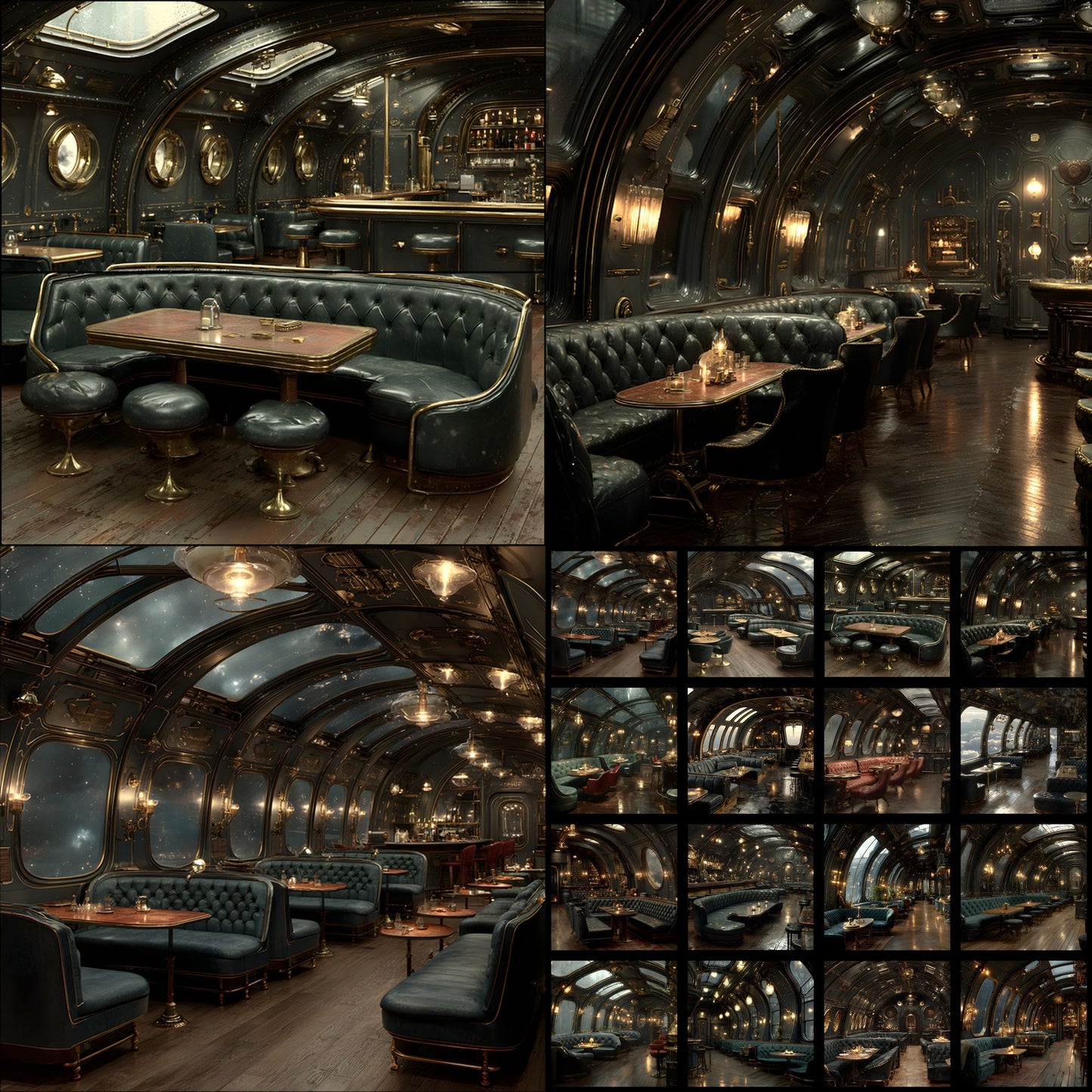 Steampunk Airship Bar Digital Backdrop, Vintage Aviation Background for Photography, Unique Square Photo Booth Prop, Fantasy Steampunk Design