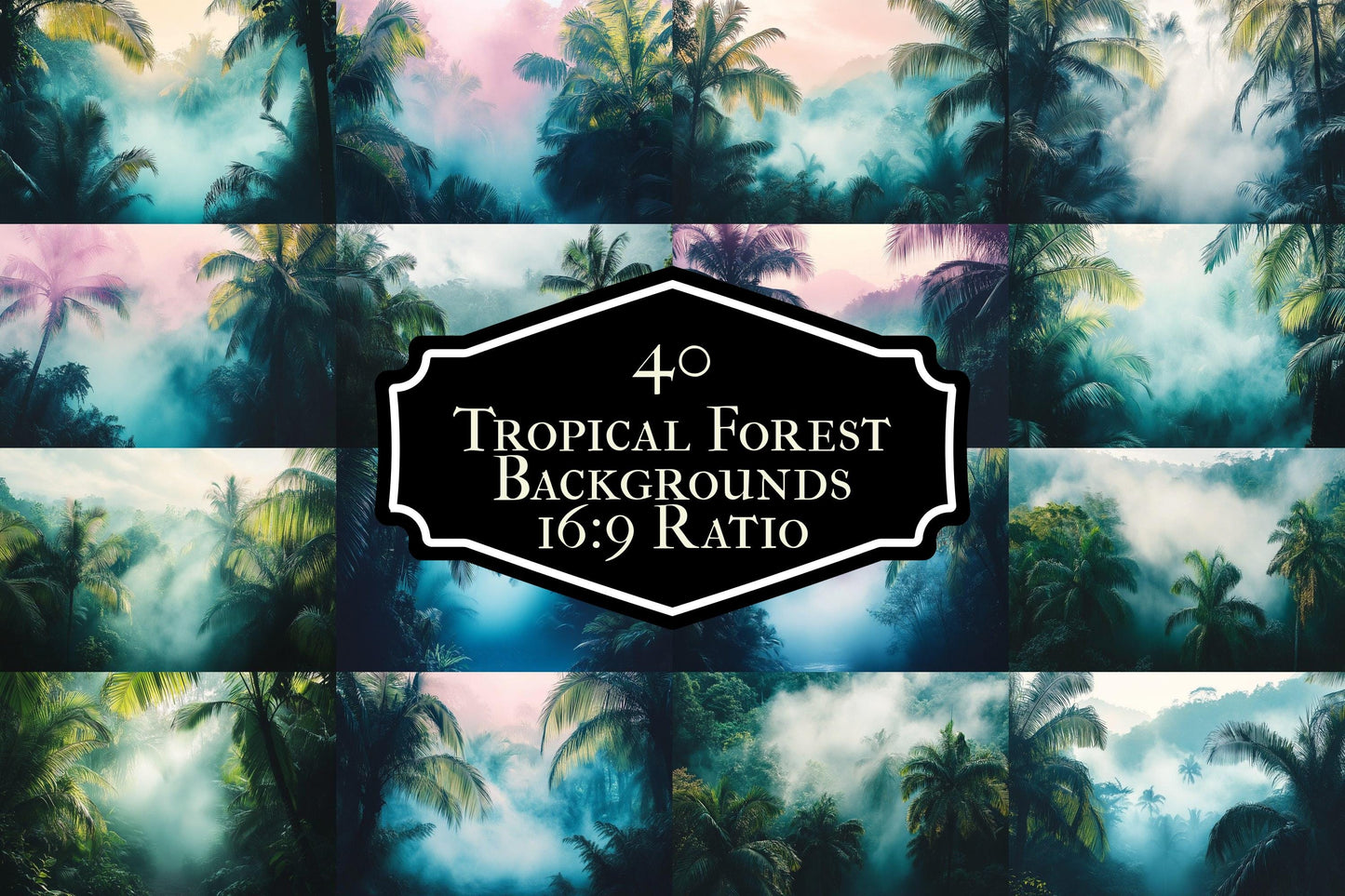 Tropical Forest Backdrop - Lush Streaming Background, Jungle Photography Backdrop, TV Wallpaper, Gaming Overlay, Nature Scene