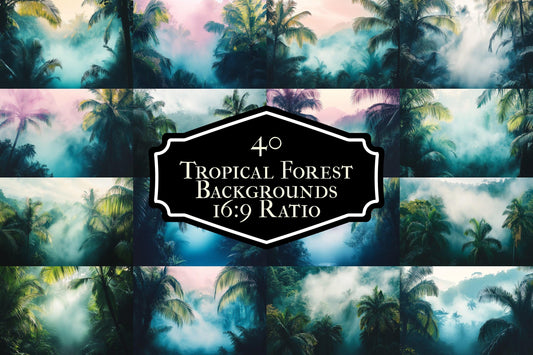 Tropical Forest Backdrop - Lush Streaming Background, Jungle Photography Backdrop, TV Wallpaper, Gaming Overlay, Nature Scene