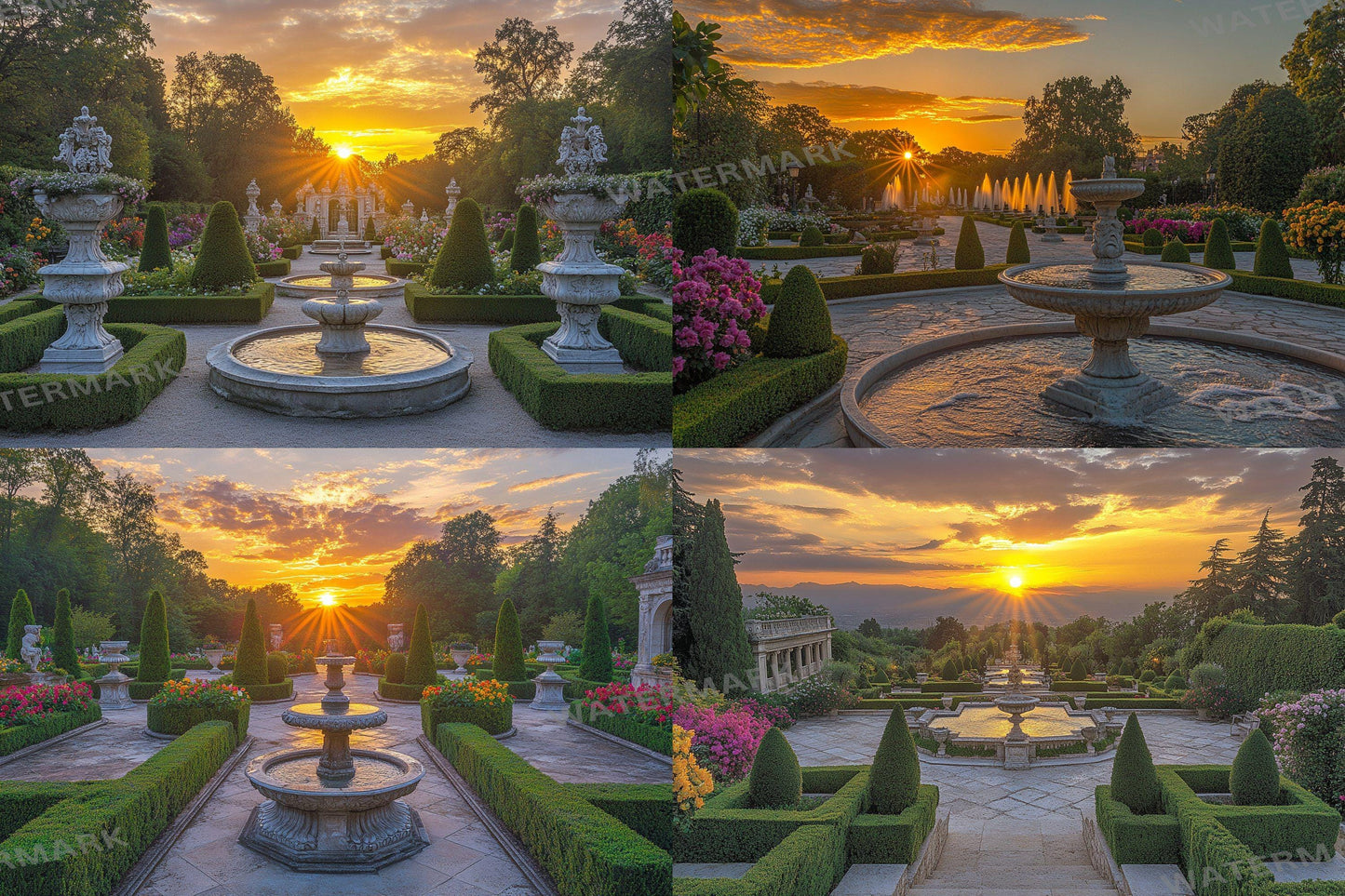 Baroque Garden Digital Backdrop - Elegant Photography Background - Ornate Garden Overlay - Classic Photo Composites