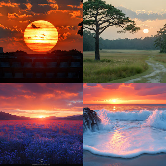 Sunset Photography Backdrop Bundle, Golden Hour Digital Backgrounds for Photographers, Ratios, Dreamy Photo Overlays