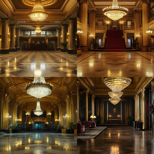 Art Deco Hotel Lobby Digital Backdrop, Elegant Photography Background, Vintage Inspired Photo Prop, for Composites, High-Resolution Images