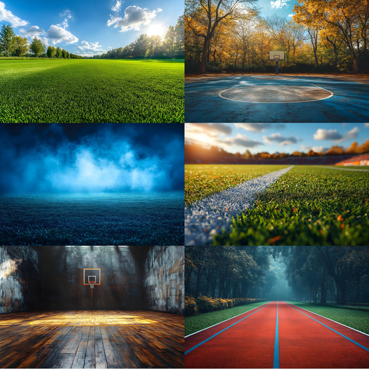 Sports Photography Backdrop Bundle, Action Photo Backgrounds, Digital Download for Team Pictures, Athlete Portraits, Scenes
