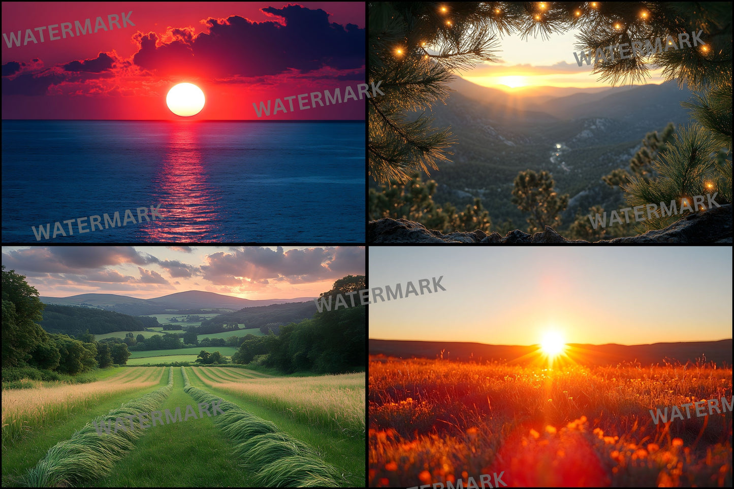 Sunset Photography Backdrop Bundle, Golden Hour Digital Backgrounds, Photo Overlays, Dreamy Sky Textures, Scenic Photography Resources