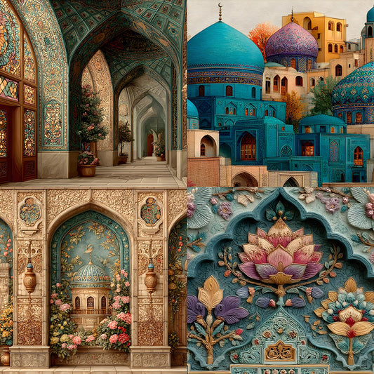 Persian Architecture Digital Backdrop, Professional Photography Background, Ancient Palace Photo Booth, Middle East Theme