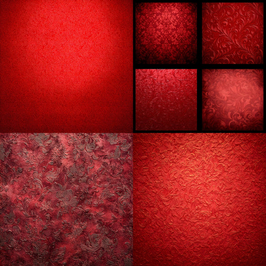 Vintage Red Patterned Photography Backdrop, Square Digital Background for Product, Portrait, and Social Media Content Creation - SQBD93