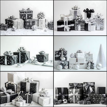Christmas Backdrops Photography, Holiday Photo Backgrounds, Gift Display Digital Backdrop, Winter Scene, Festive Photography, Christmas Gift Display