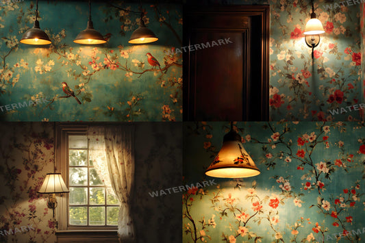 Vintage Wallpaper Backdrops with Retro Textures, Elegant Nostalgic Digital Backgrounds for Photography and Event Decoration