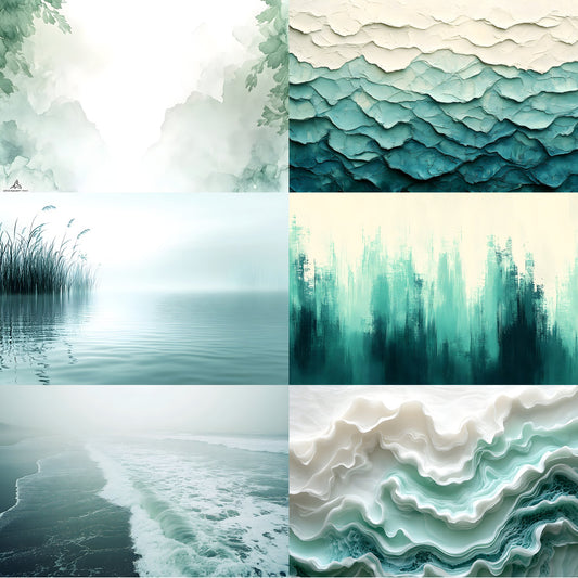 Seafoam Green White Digital Backdrop Photography, Background, Soft Pastel Colors, Online Photo Studio, Portrait Photography, Image Set