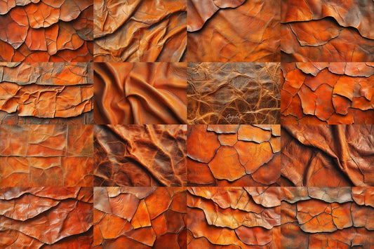 Weathered Orange Leather Photography Backdrop - Textured Backgrounds for Photoshop