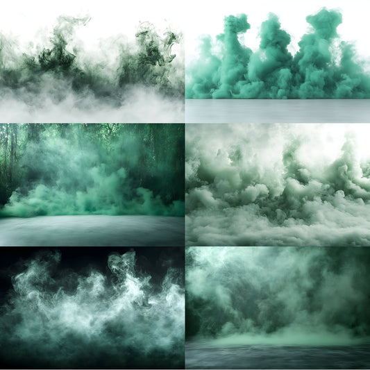 Green Smoke Sports Photography Backdrop Set, Action Photo Backgrounds for Athlete Portraits, Digital Download, Sports Team Pictures