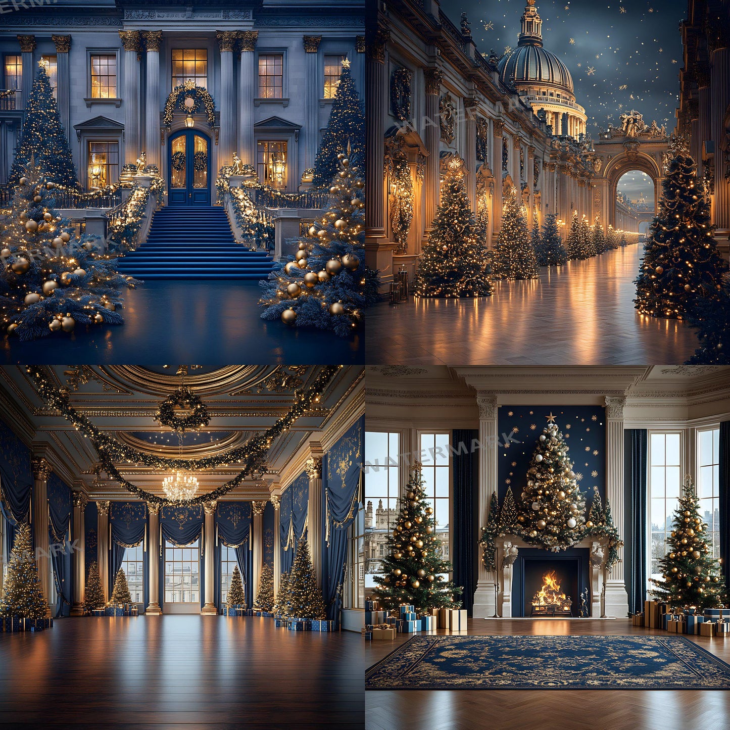 Christmas Backdrops | Digital Holiday Backgrounds | Festive Xmas Scenes