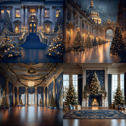 Christmas Backdrops | Digital Holiday Backgrounds | Festive Xmas Scenes