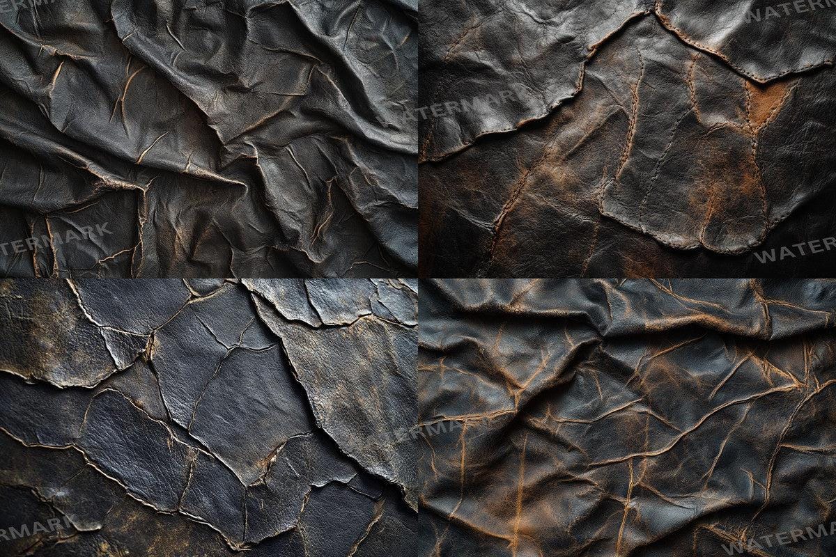 BLACK WEATHERED LEATHER - Textures Photography Backdrop