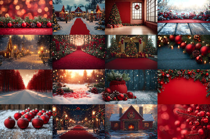 Christmas Backdrop, Digital Backdrop, Santa Christmas Backdrop For Kids Family, Festive Digital Download Christmas Background