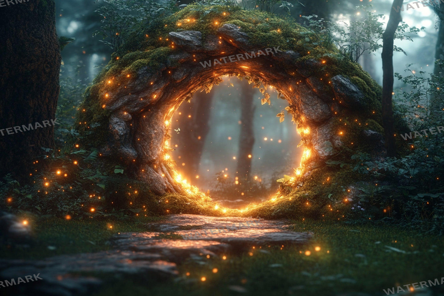 Fairy Forest Backdrops - Enchanted Woodland Scenes, Magical Doorways and Fairy Lights - Photography Master Composites - Fairy Backgrounds