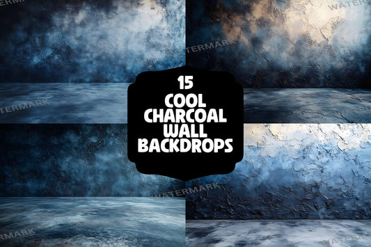 Dark Charcoal Wall Backdrop | Minimalist Digital Background | Textured Photography Backdrop